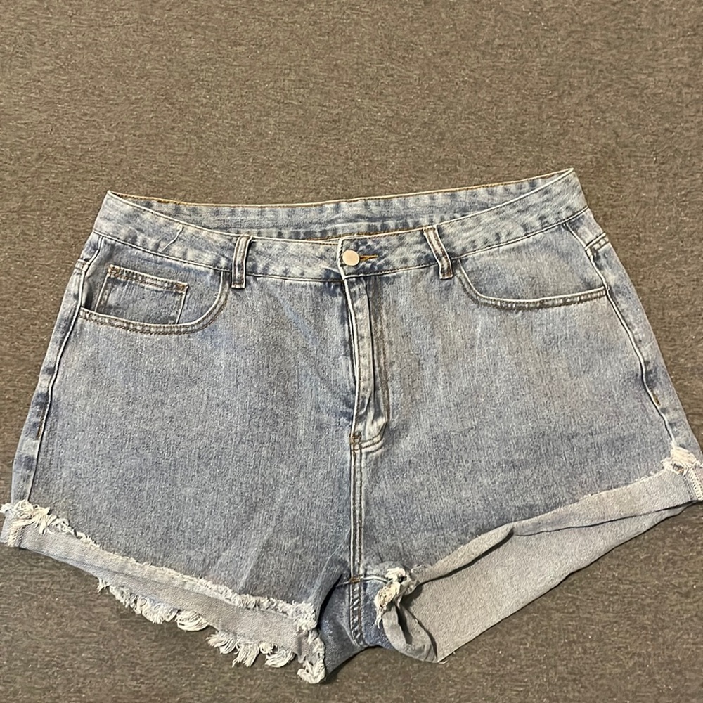 Blue denim shorts